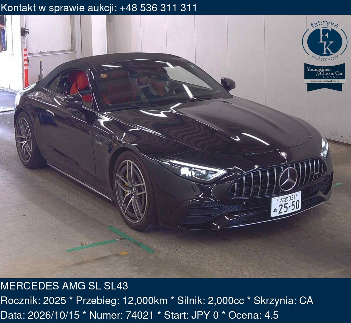 MERCEDES AMG SL SL43 2025 - zdjęcie 2
