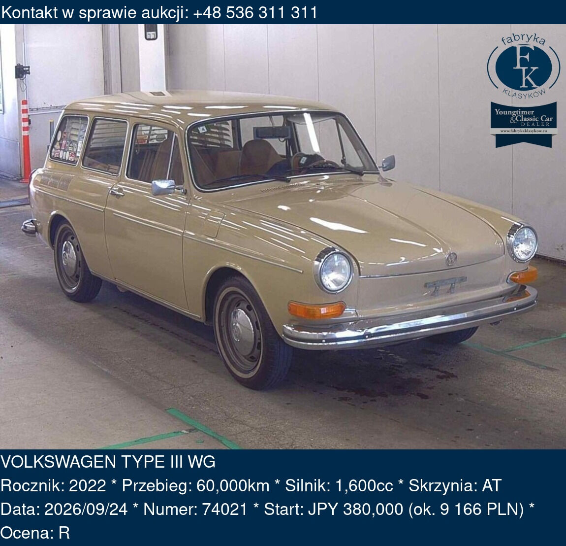 VOLKSWAGEN TYPE III WG 2022 - zdjęcie 2