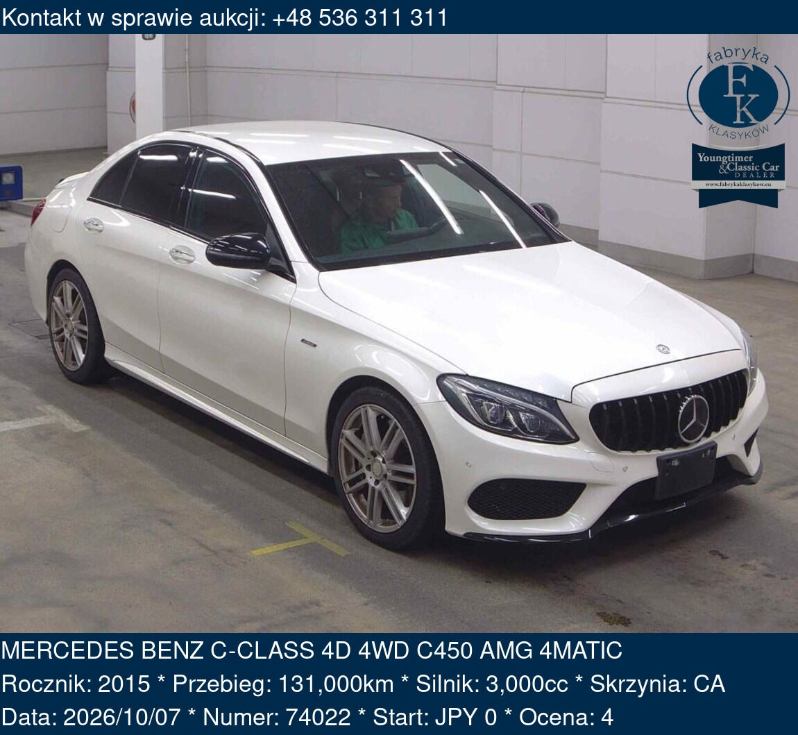 MERCEDES BENZ C-CLASS 4D 4WD C450 AMG 4MATIC 2015 - zdjęcie 2