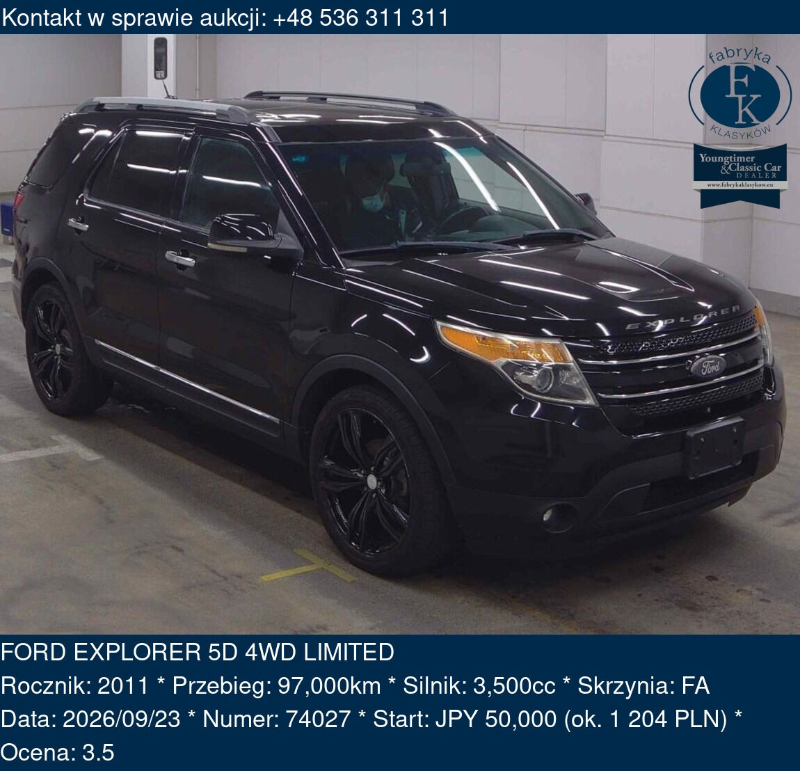 FORD EXPLORER 5D 4WD LIMITED 2011 - zdjęcie 2