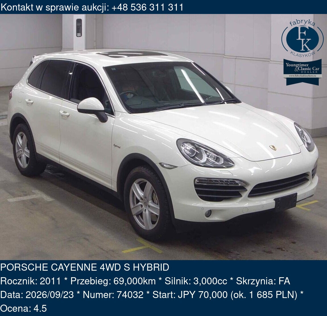PORSCHE CAYENNE 4WD S HYBRID 2011 - zdjęcie 2