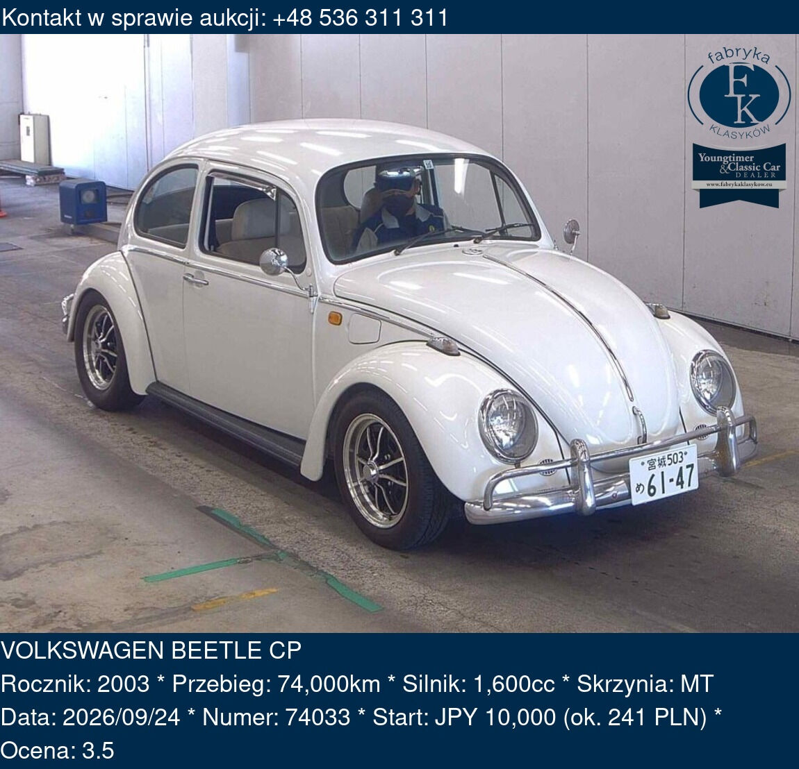 VOLKSWAGEN BEETLE CP 2003 - zdjęcie 2