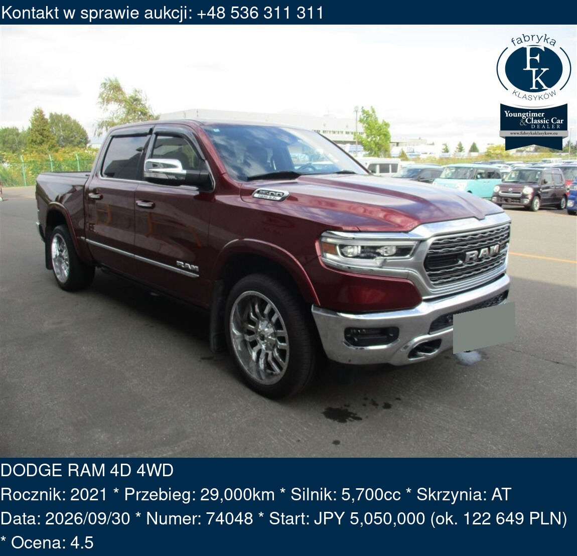 DODGE RAM 4D 4WD 2021 - zdjęcie 2