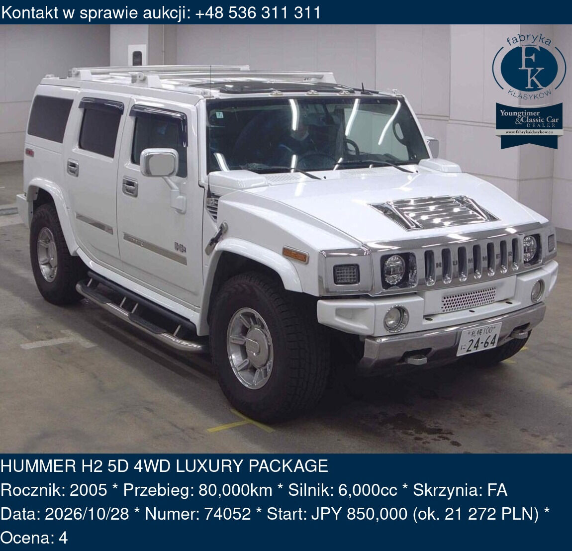 HUMMER H2 5D 4WD LUXURY PACKAGE 2005 - zdjęcie 2