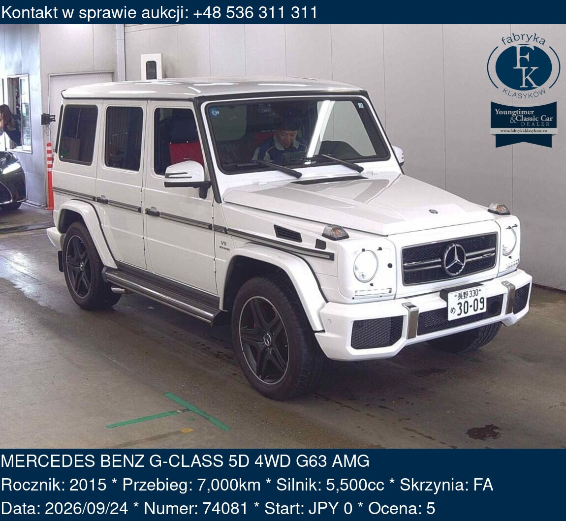 MERCEDES BENZ G-CLASS 5D 4WD G63 AMG 2015 - zdjęcie 2