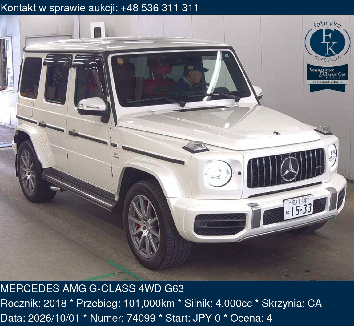 MERCEDES AMG G-CLASS 4WD G63 2018 - zdjęcie 2