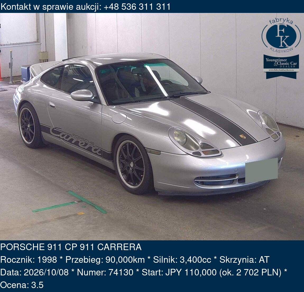 PORSCHE 911 CP 911 CARRERA 1998 - zdjęcie 2