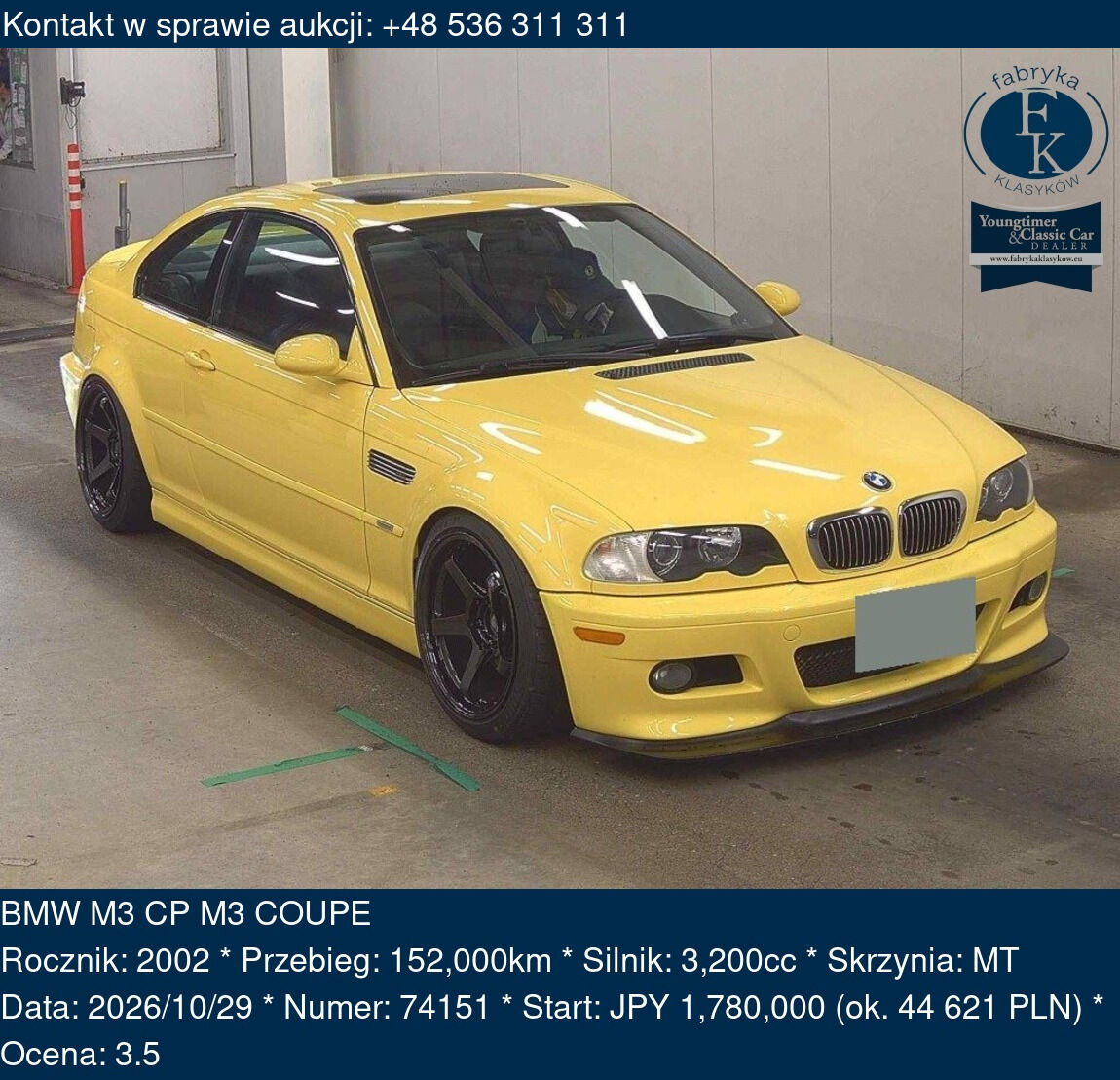 BMW M3 CP M3 COUPE 2002 - zdjęcie 2