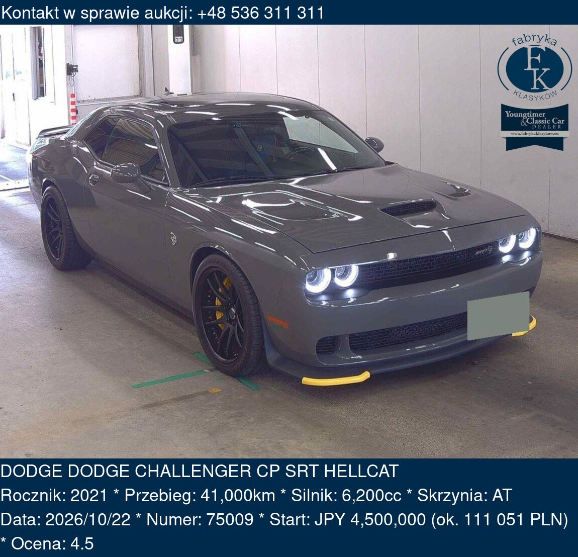 DODGE DODGE CHALLENGER CP SRT HELLCAT 2021 - zdjęcie 2