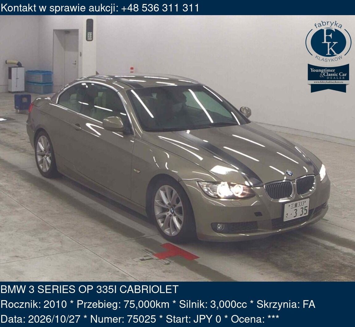 BMW 3 SERIES OP 335I CABRIOLET 2010 - zdjęcie 2