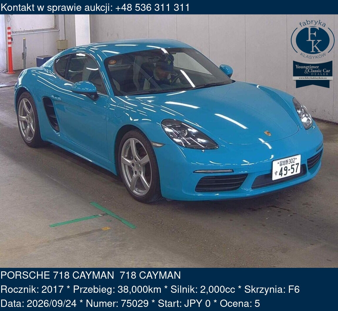 PORSCHE 718 CAYMAN 718 CAYMAN 2017 - zdjęcie 2
