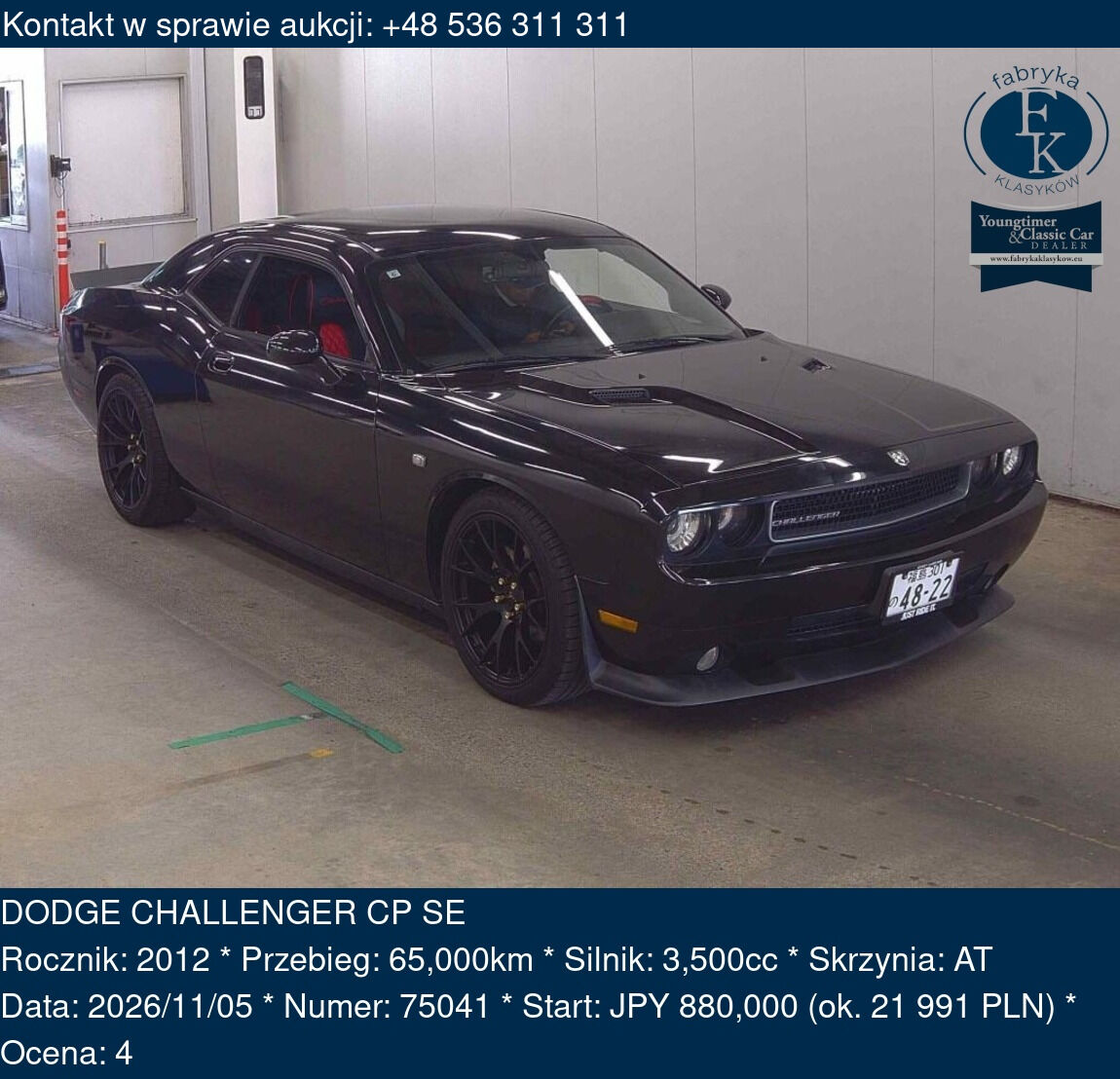 DODGE CHALLENGER CP SE 2012 - zdjęcie 2
