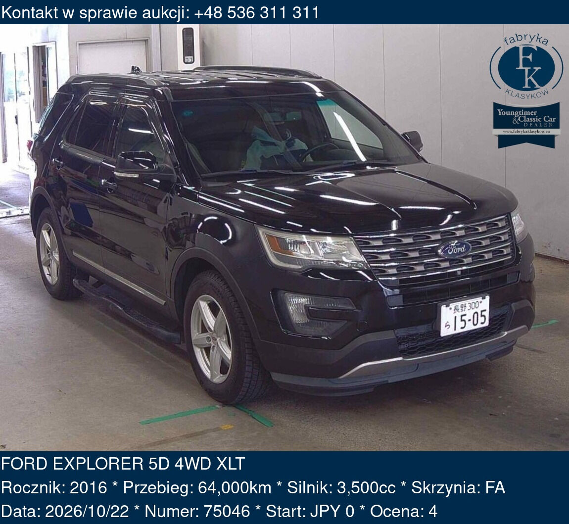 FORD EXPLORER 5D 4WD XLT 2016 - zdjęcie 2