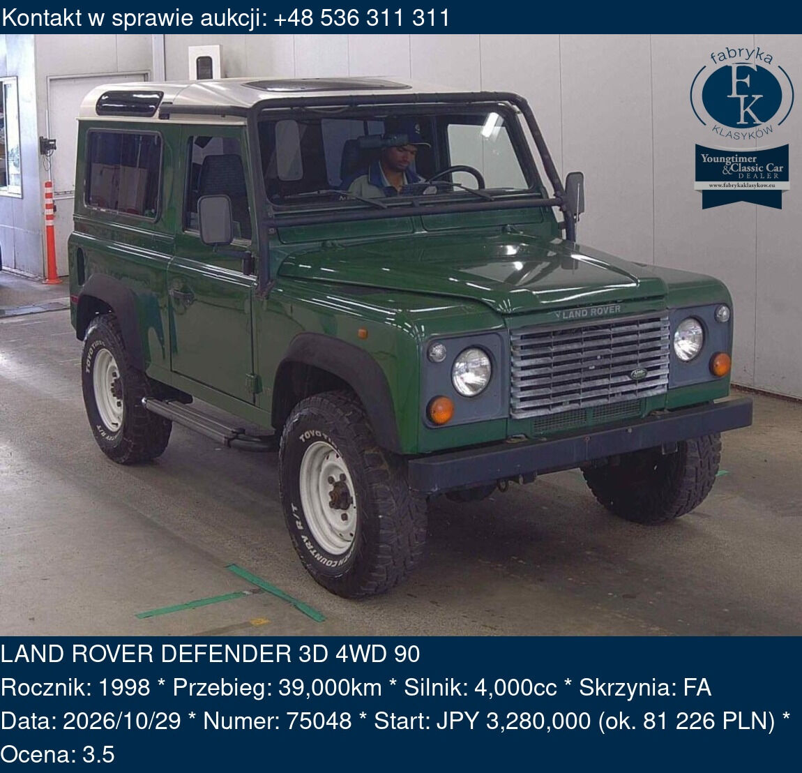 LAND ROVER DEFENDER 3D 4WD 90 1998 - zdjęcie 2