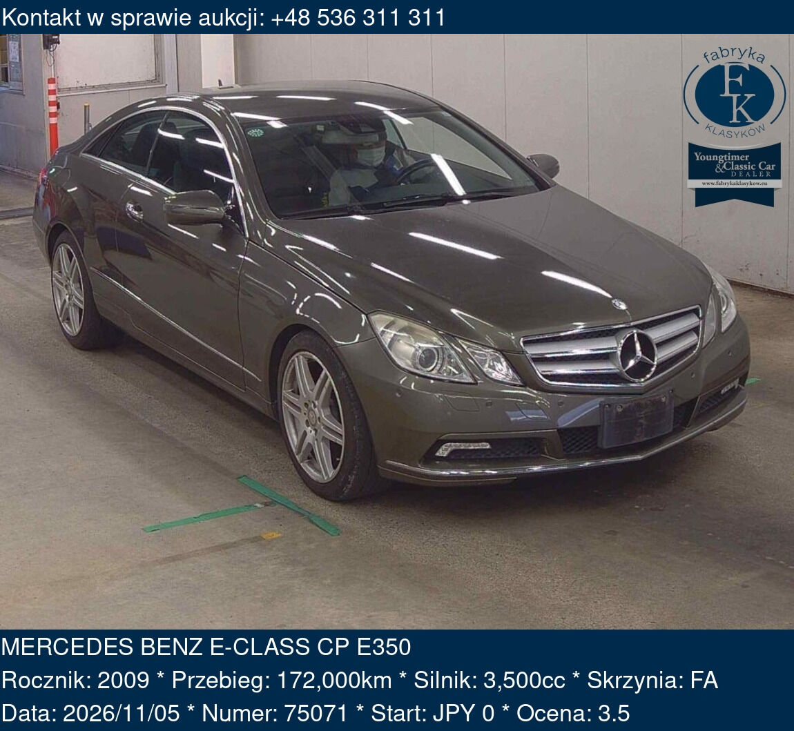 MERCEDES BENZ E-CLASS CP E350 2009 - zdjęcie 2