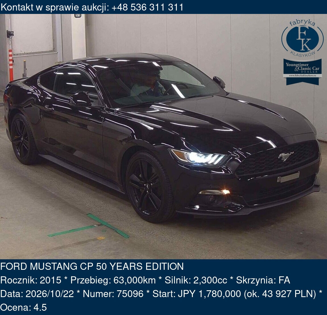 FORD MUSTANG CP 50 YEARS EDITION 2015 - zdjęcie 2
