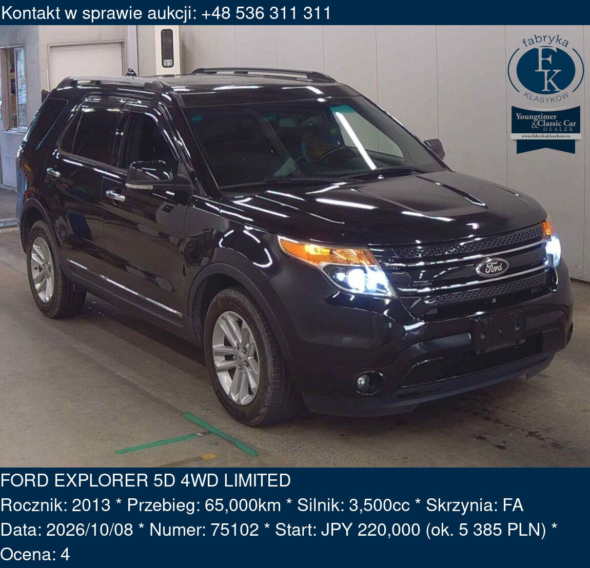 FORD EXPLORER 5D 4WD LIMITED 2013 - zdjęcie 2