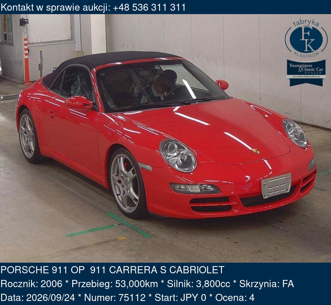 PORSCHE 911 OP 911 CARRERA S CABRIOLET 2006 - zdjęcie 2