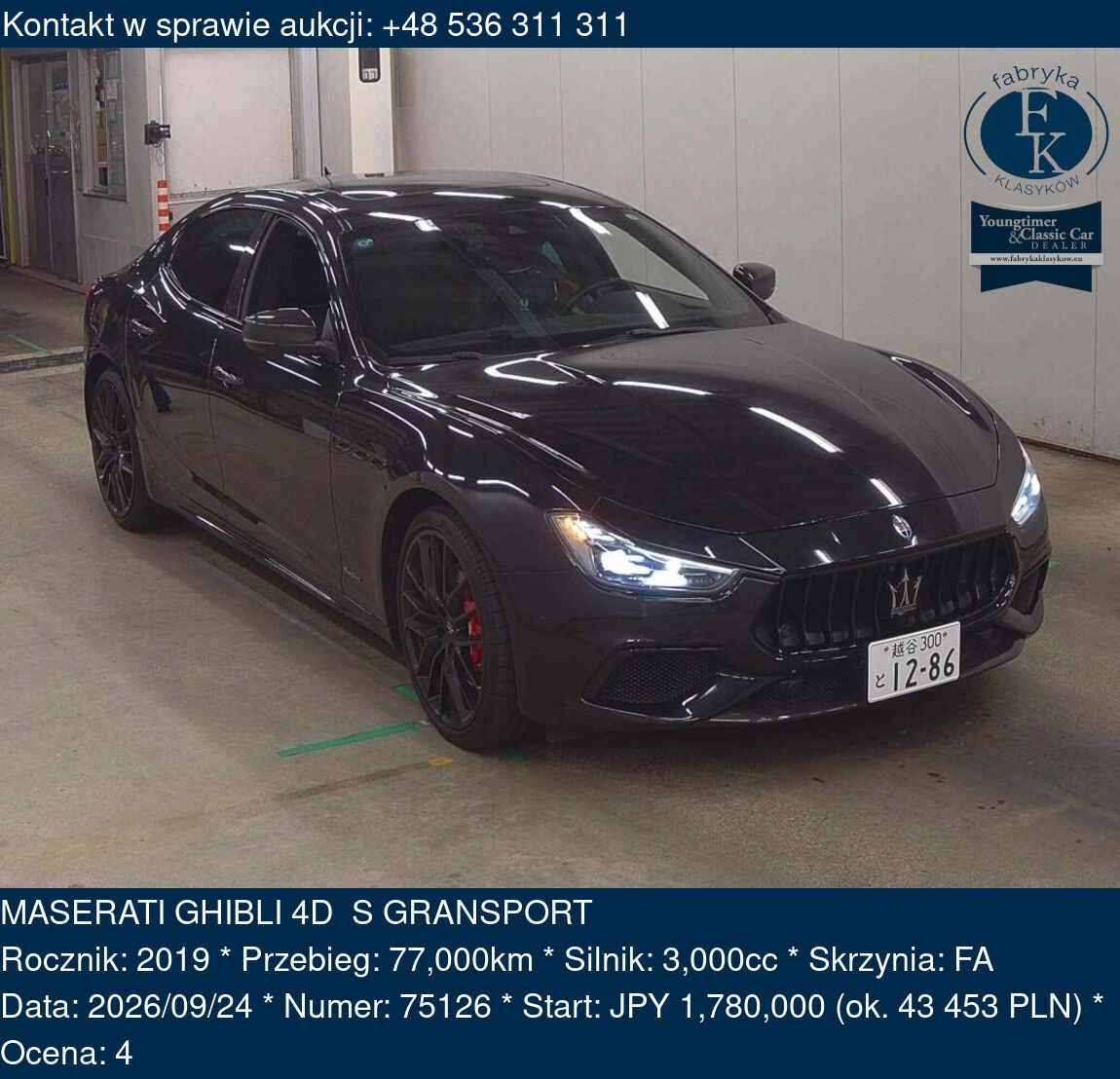 MASERATI GHIBLI 4D S GRANSPORT 2019 - zdjęcie 2