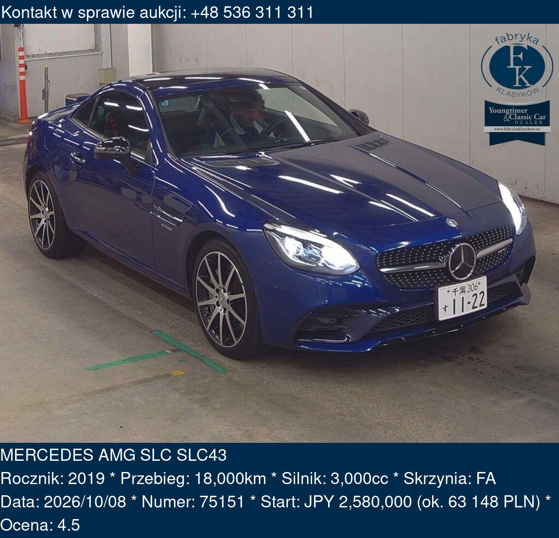 MERCEDES AMG SLC SLC43 2019 - zdjęcie 2