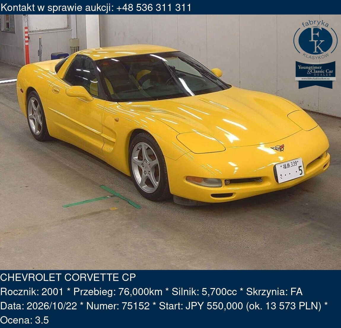 CHEVROLET CORVETTE CP 2001 - zdjęcie 2