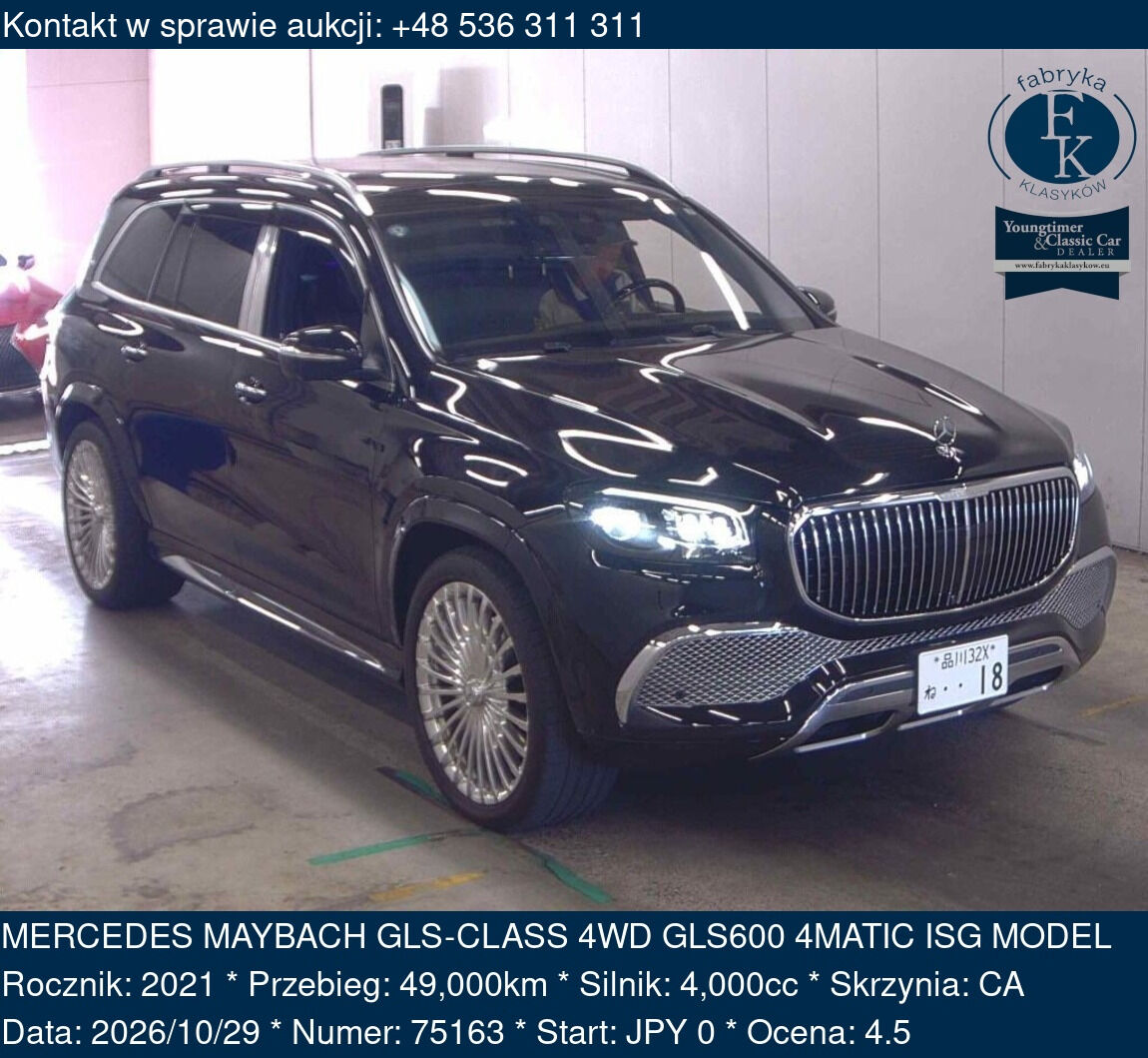 MERCEDES MAYBACH GLS-CLASS 4WD GLS600 4MATIC ISG MODEL 2021 - zdjęcie 2