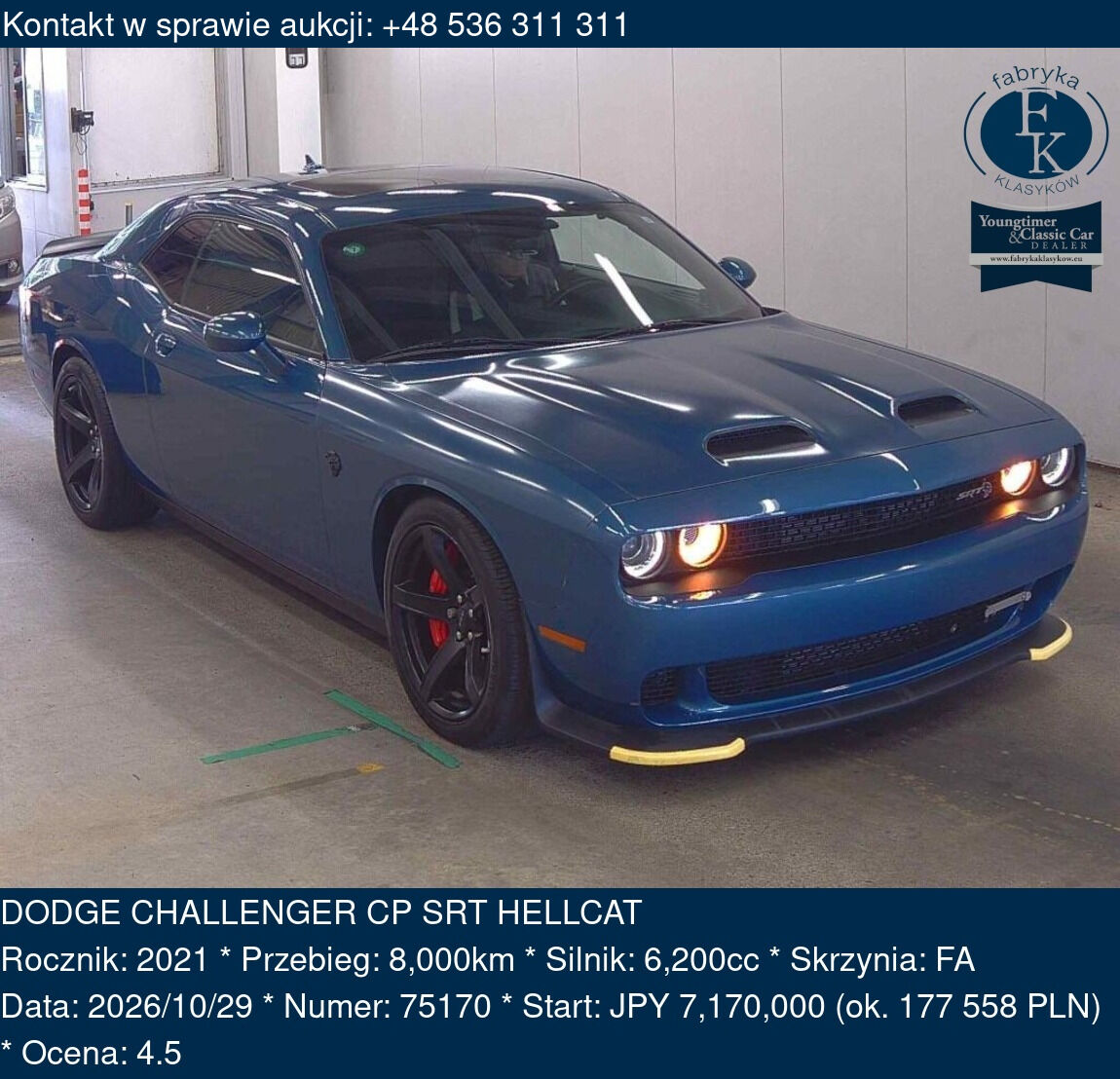 DODGE CHALLENGER CP SRT HELLCAT 2021 - zdjęcie 2