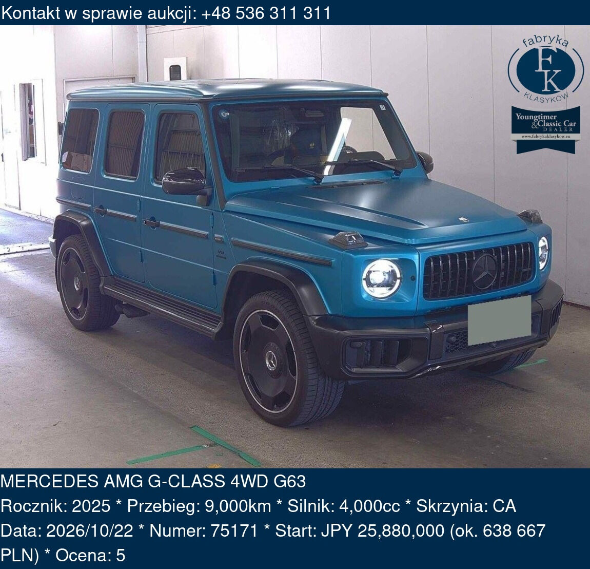 MERCEDES AMG G-CLASS 4WD G63 2025 - zdjęcie 2