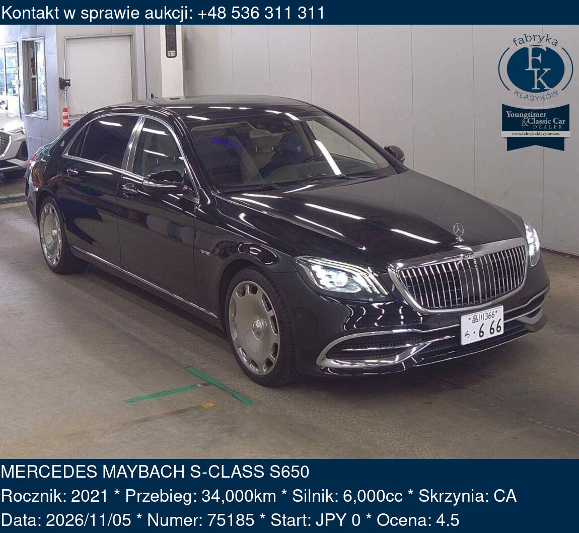 MERCEDES MAYBACH S-CLASS S650 2021 - zdjęcie 2