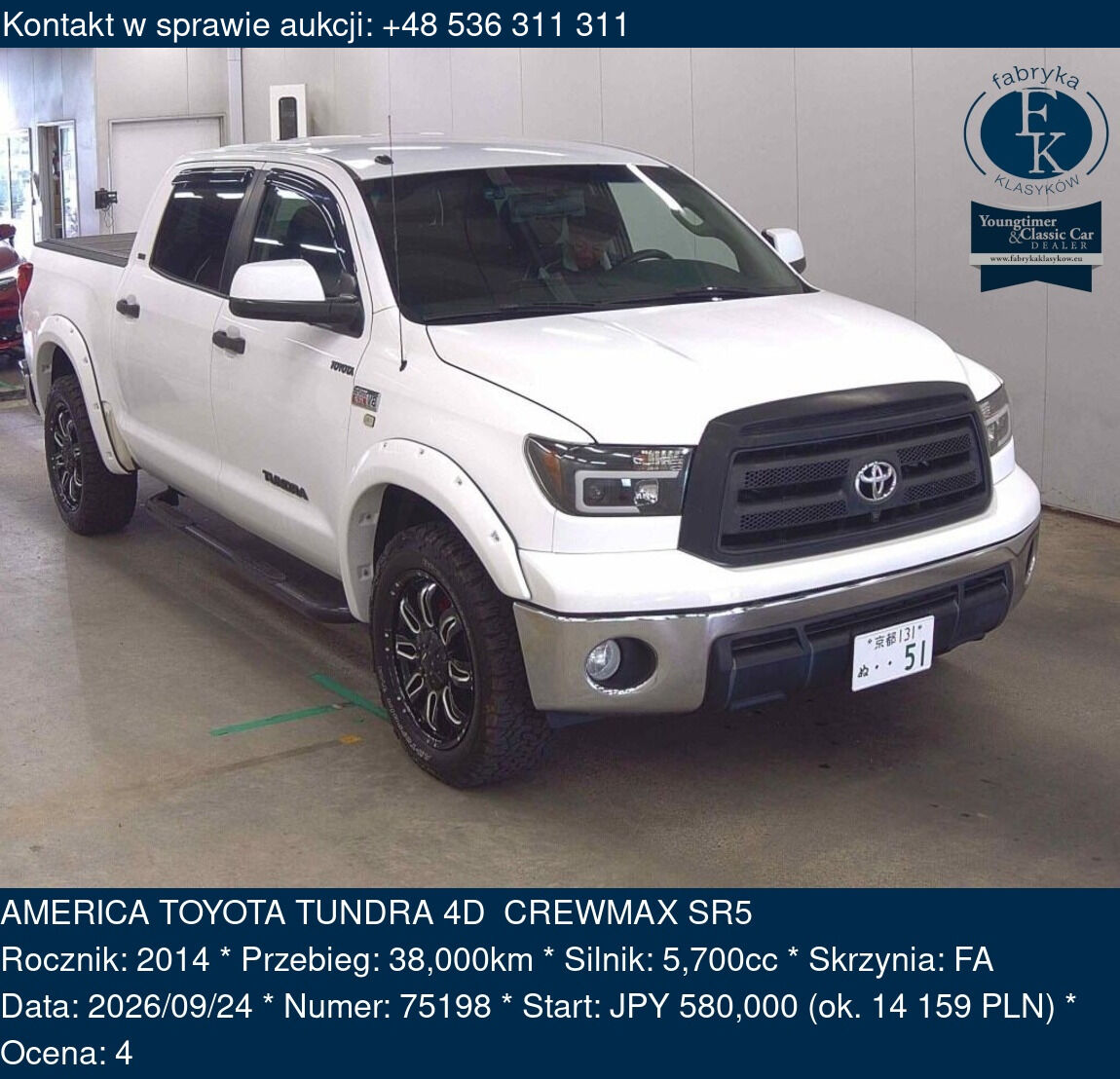 AMERICA TOYOTA TUNDRA 4D CREWMAX SR5 2014 - zdjęcie 2