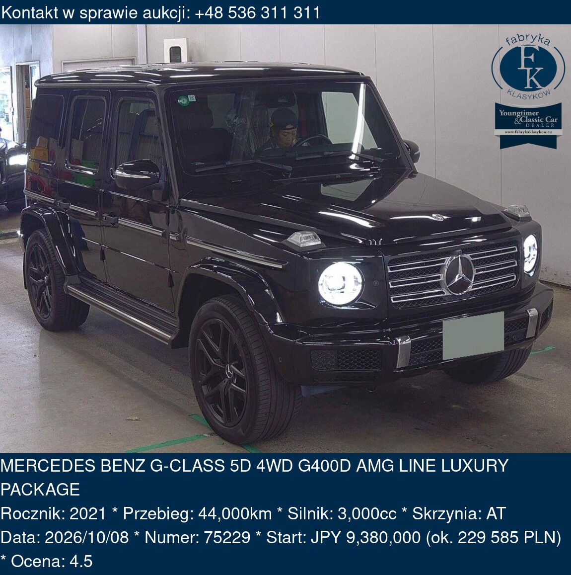 MERCEDES BENZ G-CLASS 5D 4WD G400D AMG LINE LUXURY PACKAGE 2021 - zdjęcie 2