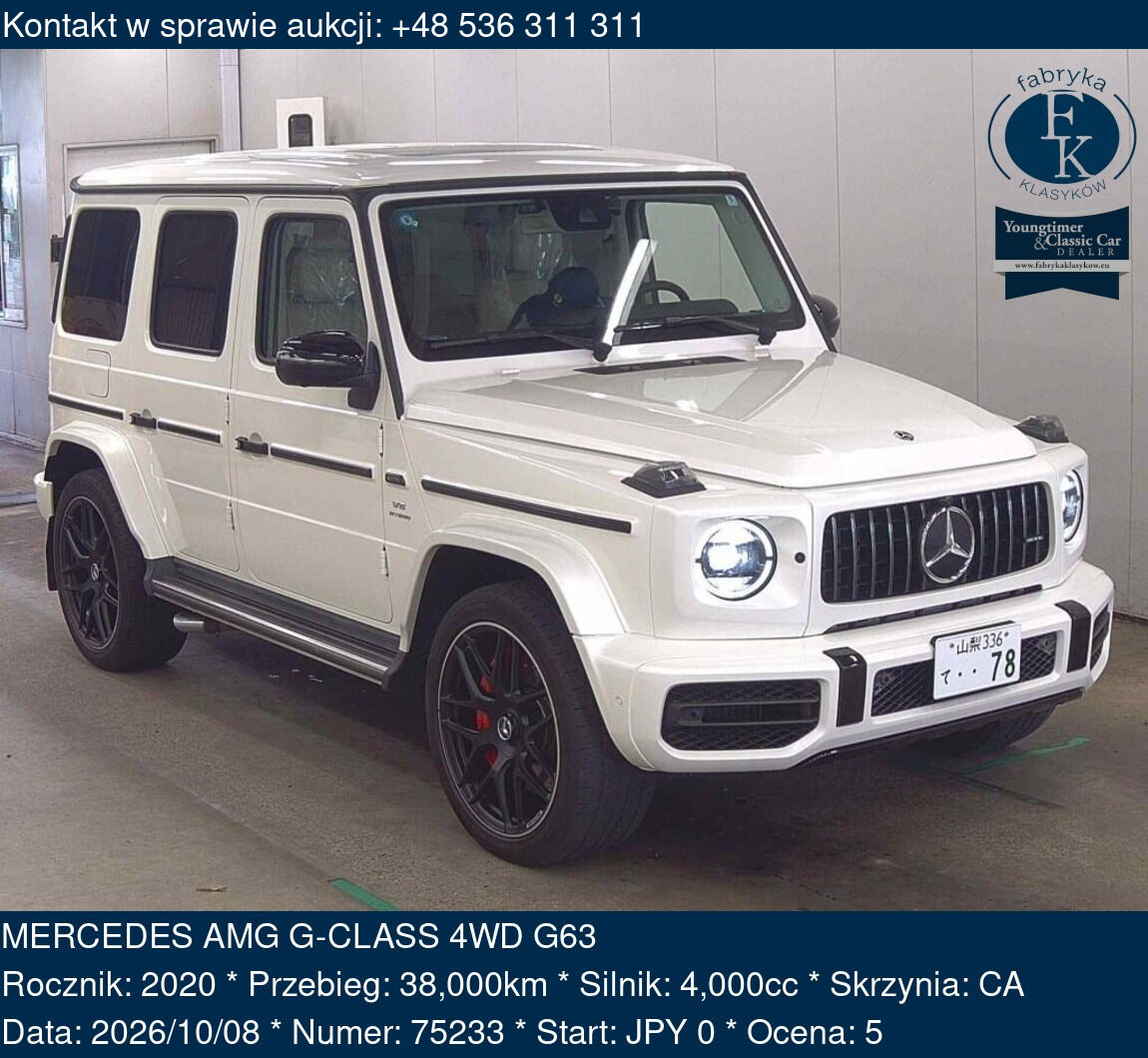 MERCEDES AMG G-CLASS 4WD G63 2020 - zdjęcie 2