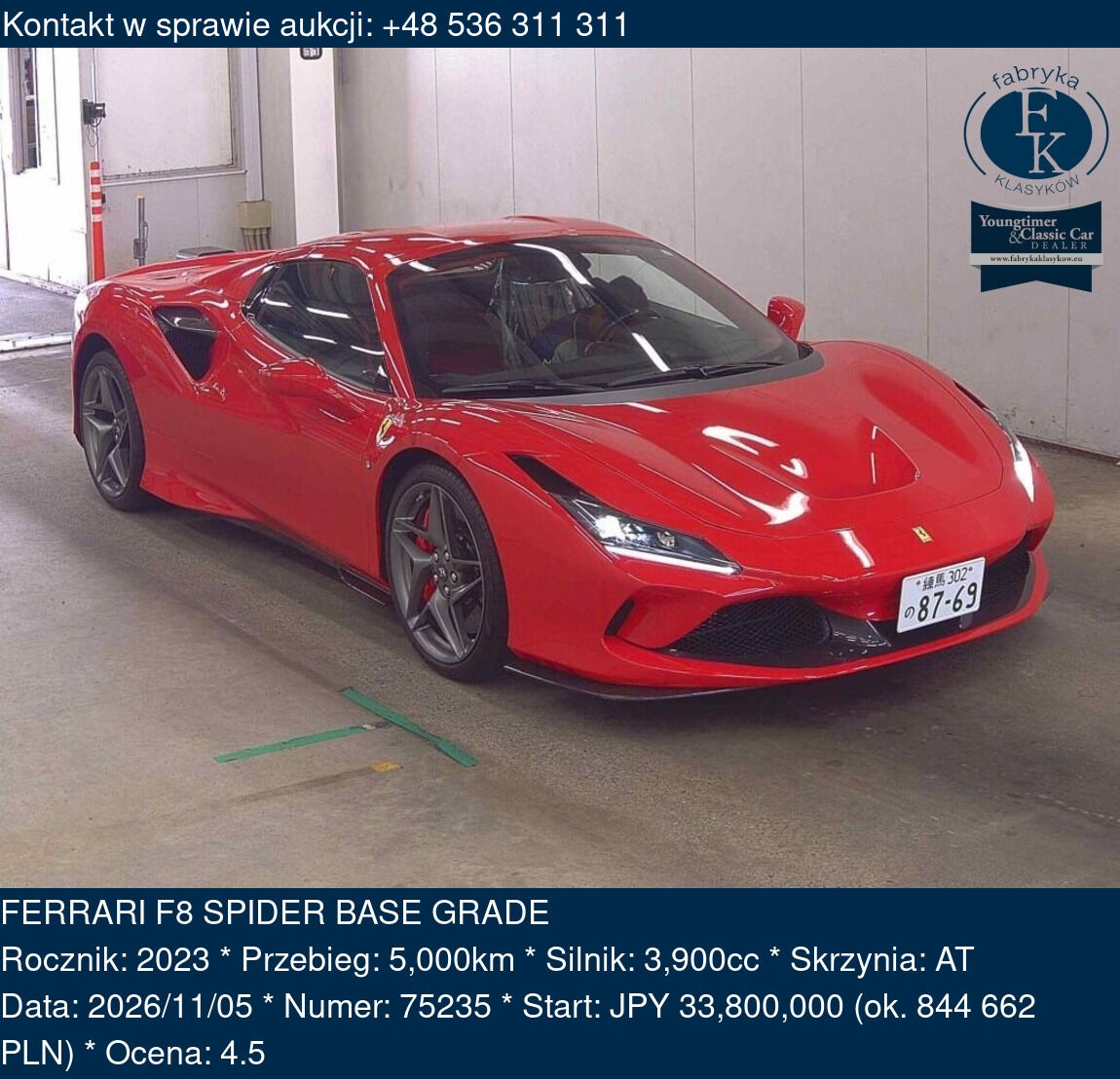 FERRARI F8 SPIDER BASE GRADE 2023 - zdjęcie 2