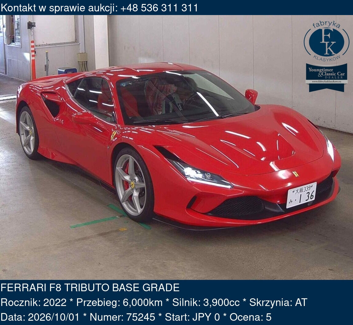 FERRARI F8 TRIBUTO BASE GRADE 2022 - zdjęcie 2