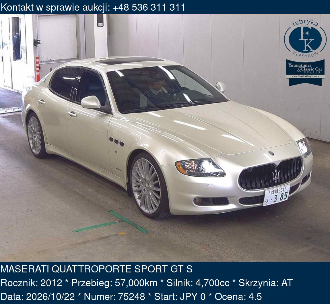 MASERATI QUATTROPORTE SPORT GT S 2012 - zdjęcie 2