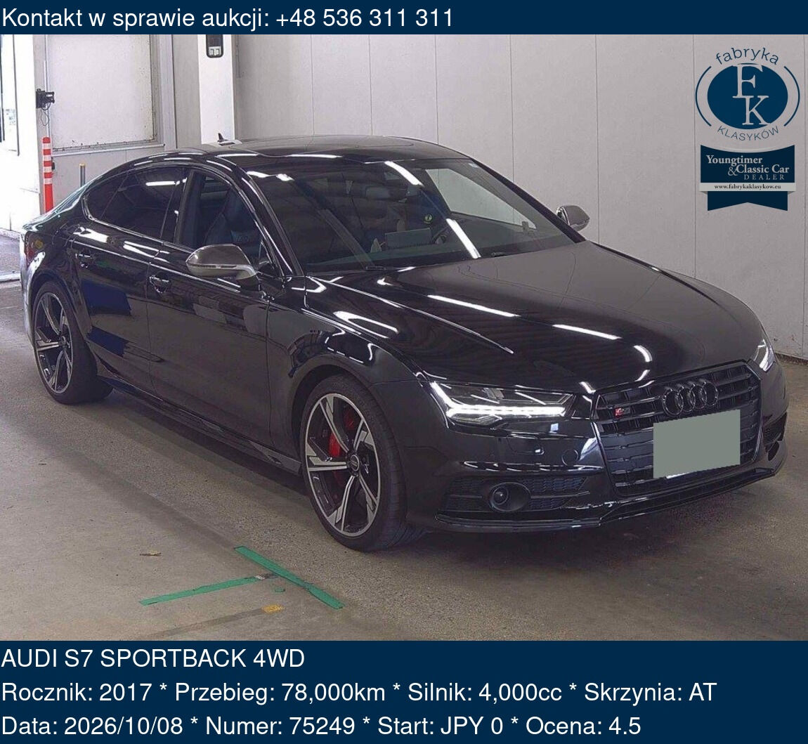AUDI S7 SPORTBACK 4WD 2017 - zdjęcie 2