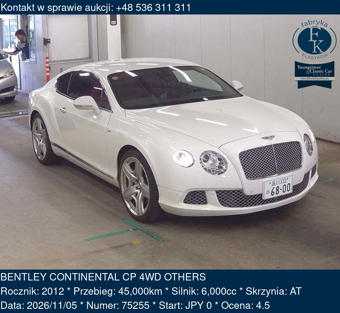 BENTLEY CONTINENTAL CP 4WD OTHERS 2012 - zdjęcie 2