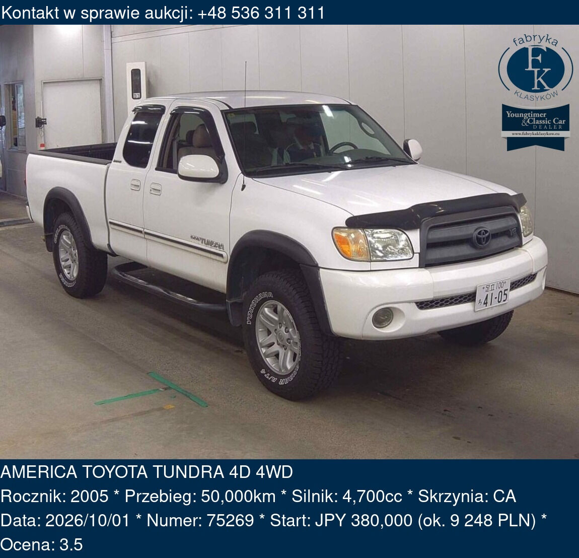 AMERICA TOYOTA TUNDRA 4D 4WD 2005 - zdjęcie 2