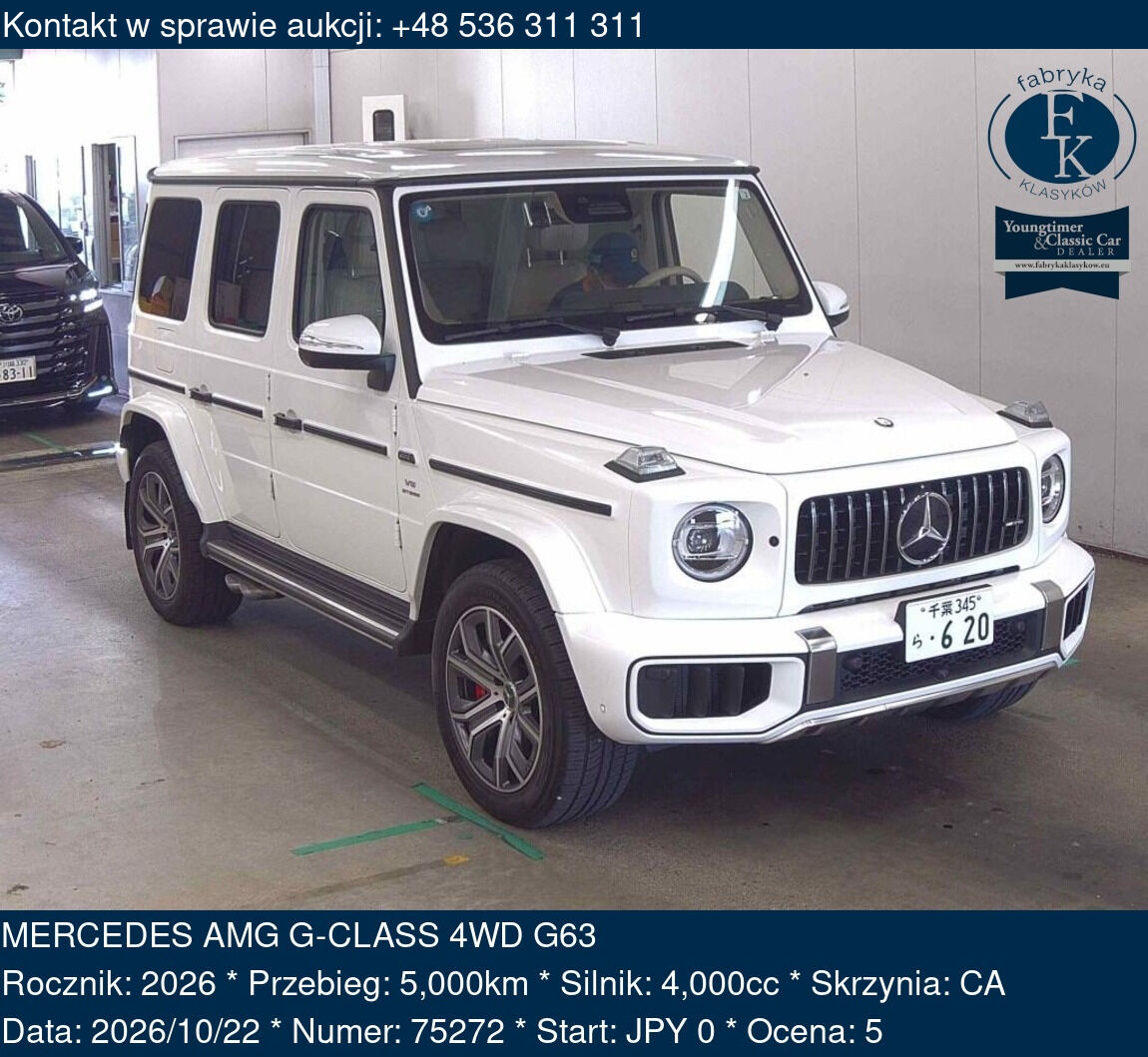 MERCEDES AMG G-CLASS 4WD G63 2026 - zdjęcie 2