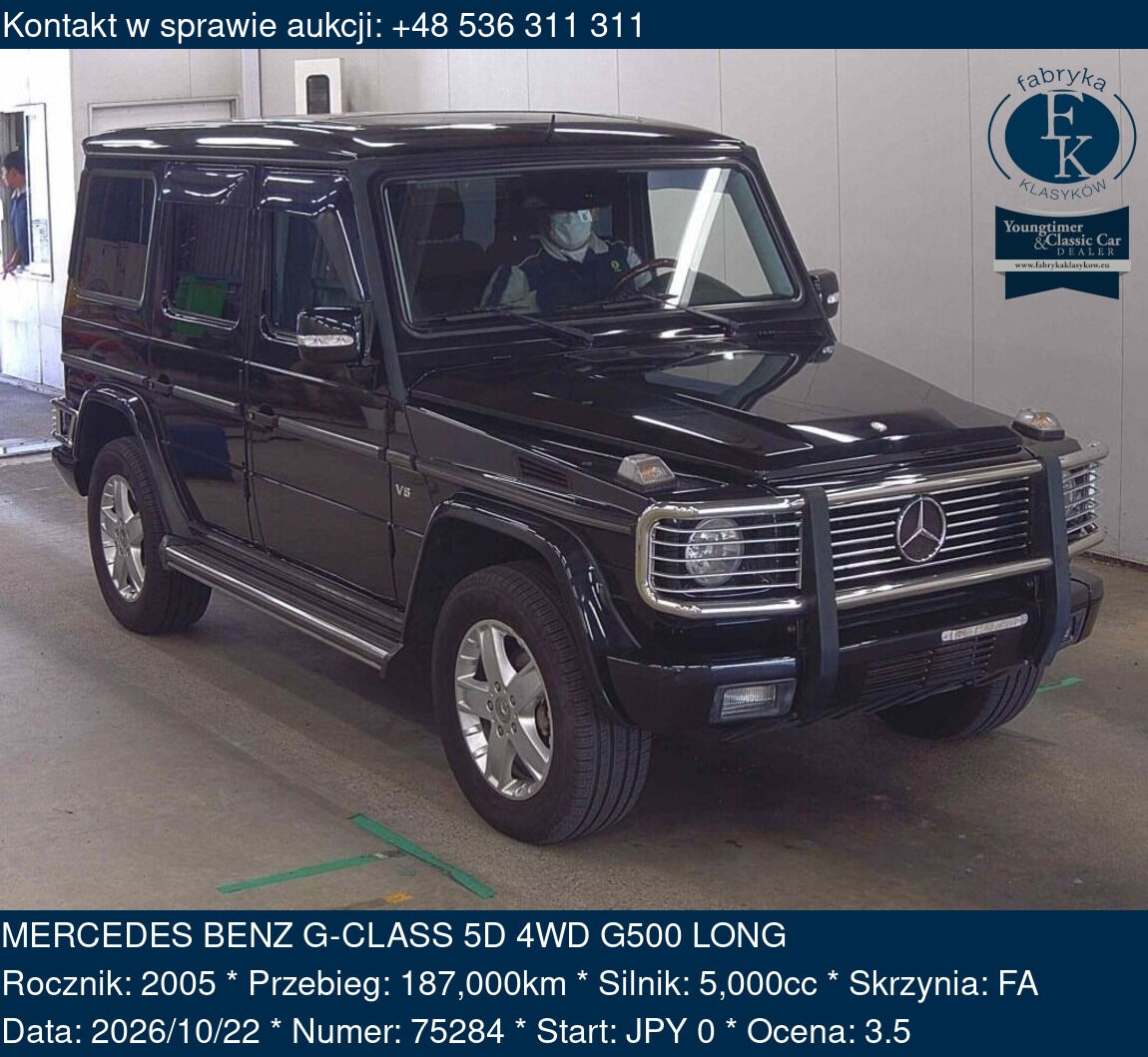 MERCEDES BENZ G-CLASS 5D 4WD G500 LONG 2005 - zdjęcie 2