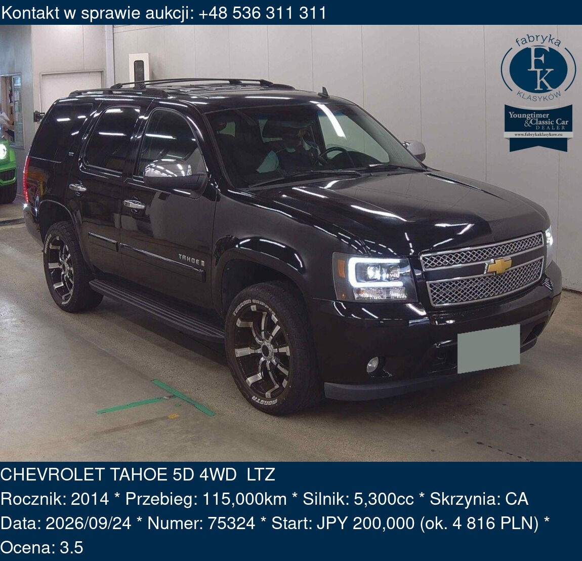 CHEVROLET TAHOE 5D 4WD LTZ 2014 - zdjęcie 2