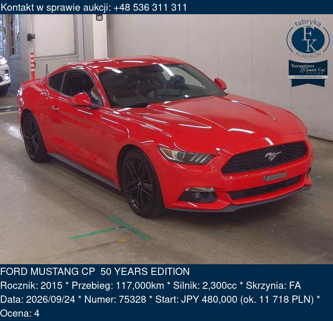 FORD MUSTANG CP 50 YEARS EDITION 2015 - zdjęcie 2