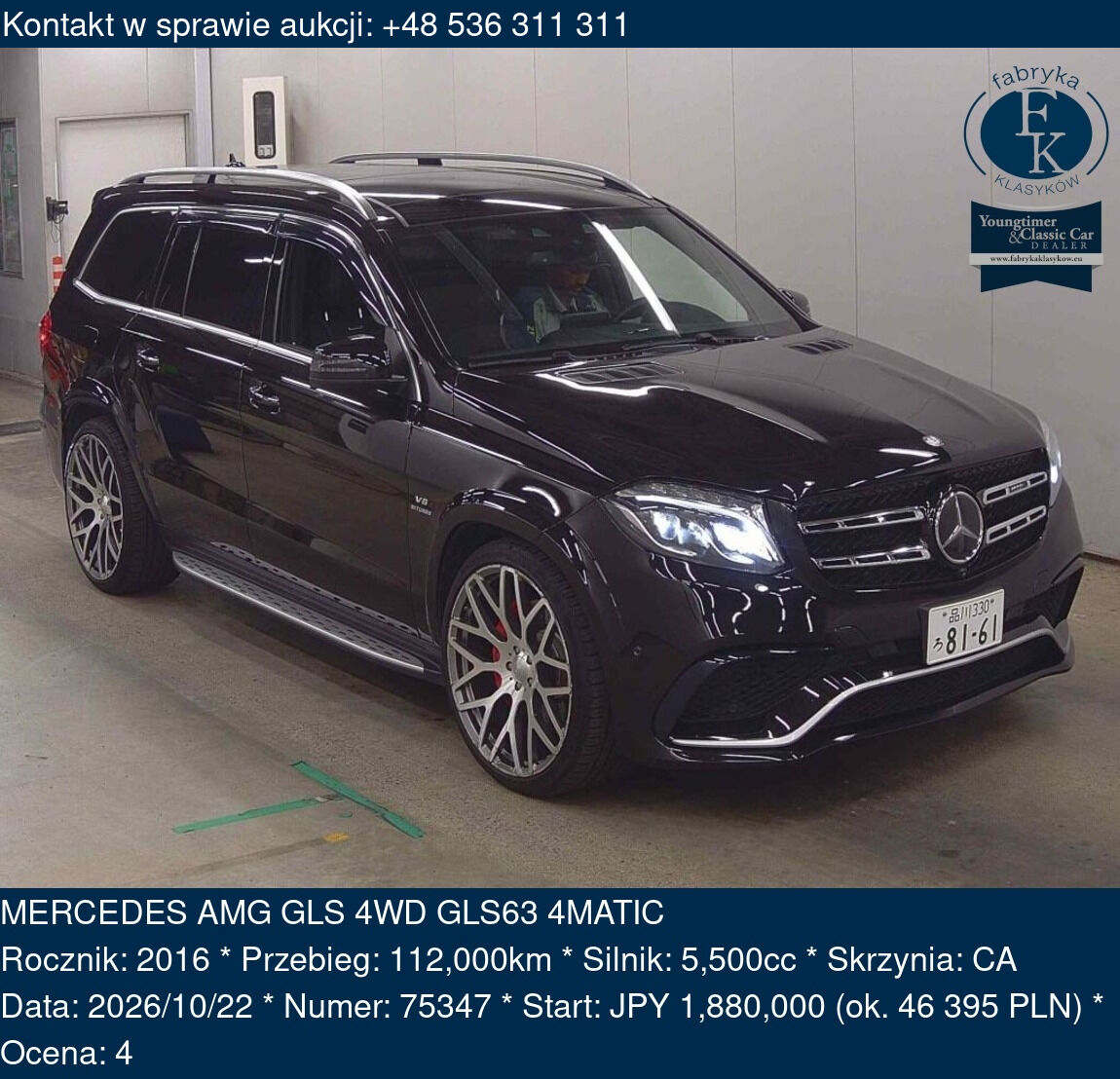 MERCEDES AMG GLS 4WD GLS63 4MATIC 2016 - zdjęcie 2