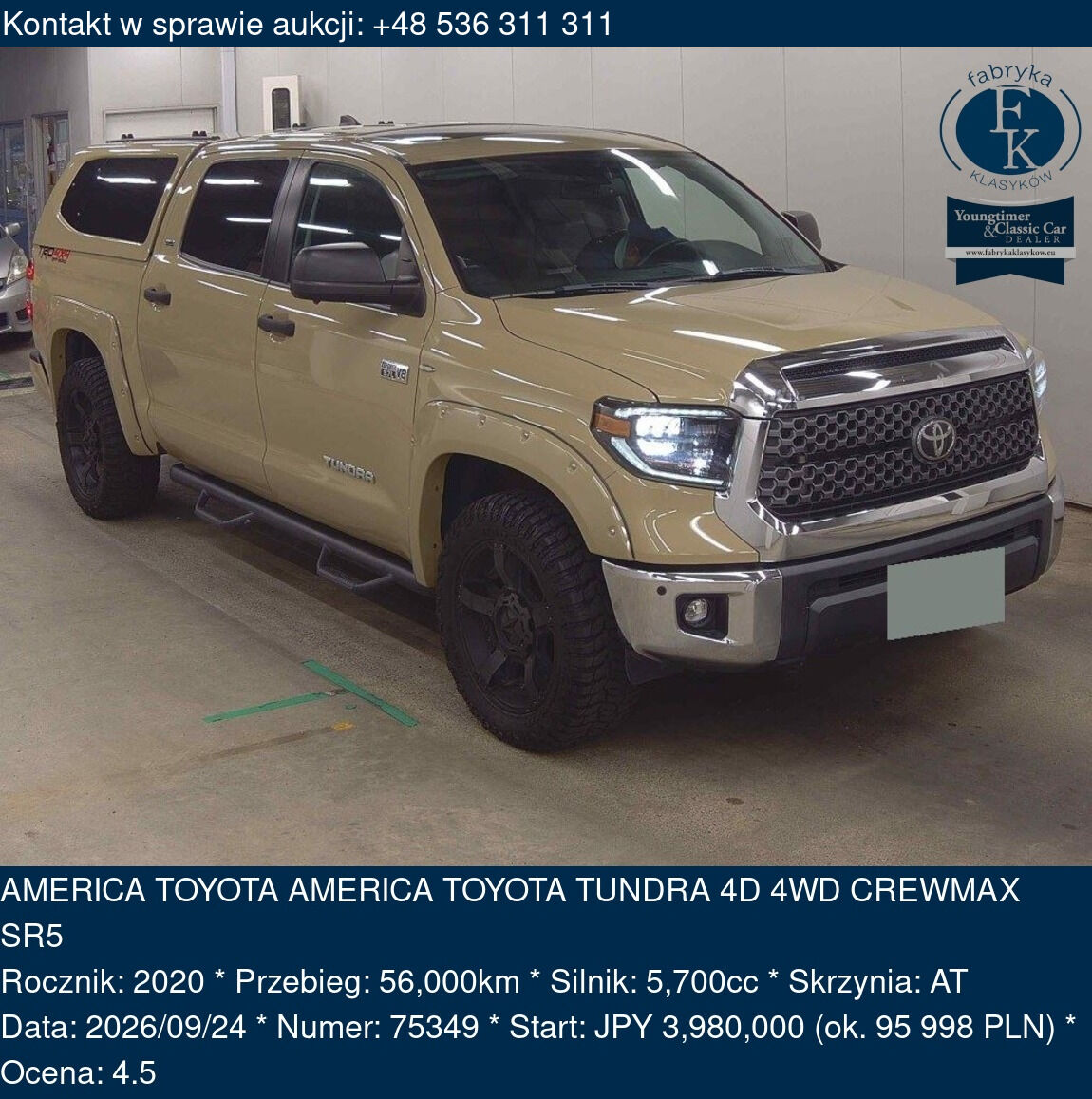 AMERICA TOYOTA AMERICA TOYOTA TUNDRA 4D 4WD CREWMAX SR5 2020 - zdjęcie 2