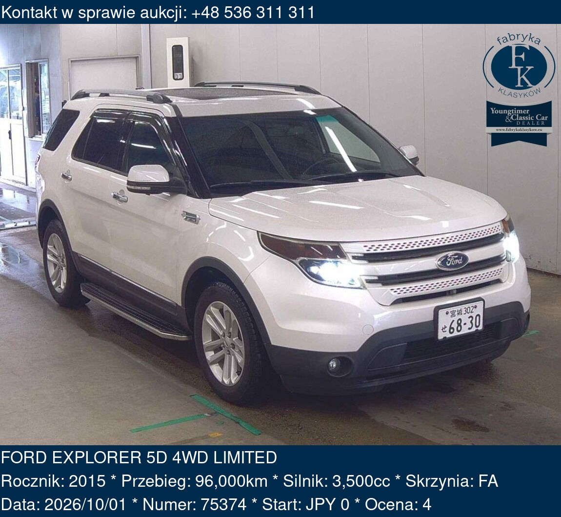FORD EXPLORER 5D 4WD LIMITED 2015 - zdjęcie 2