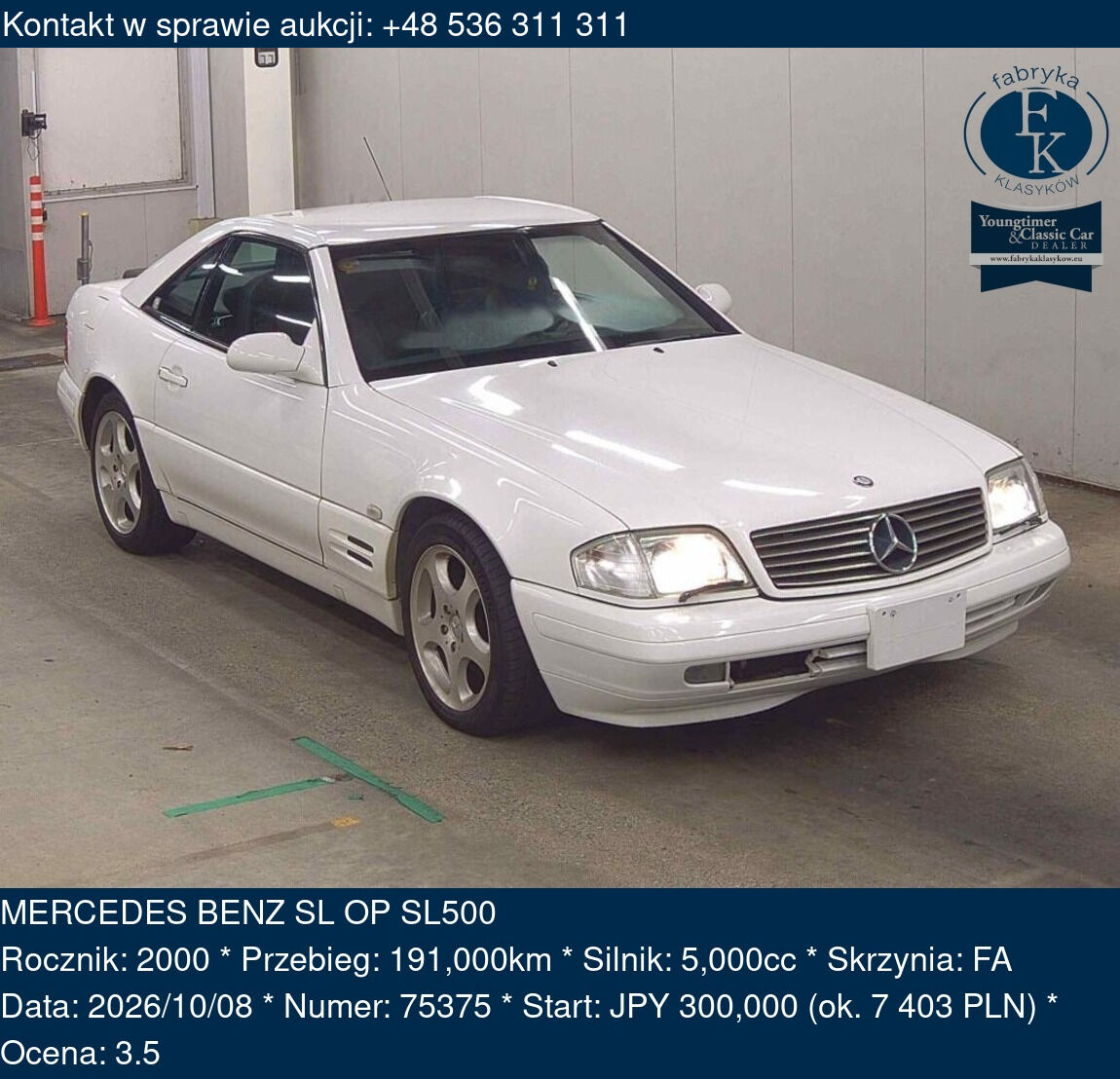 MERCEDES BENZ SL OP SL500 2000 - zdjęcie 2