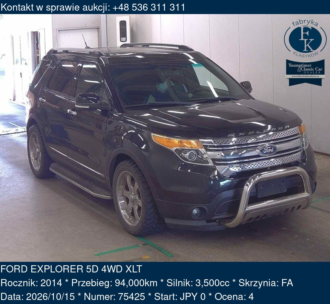FORD EXPLORER 5D 4WD XLT 2014 - zdjęcie 2