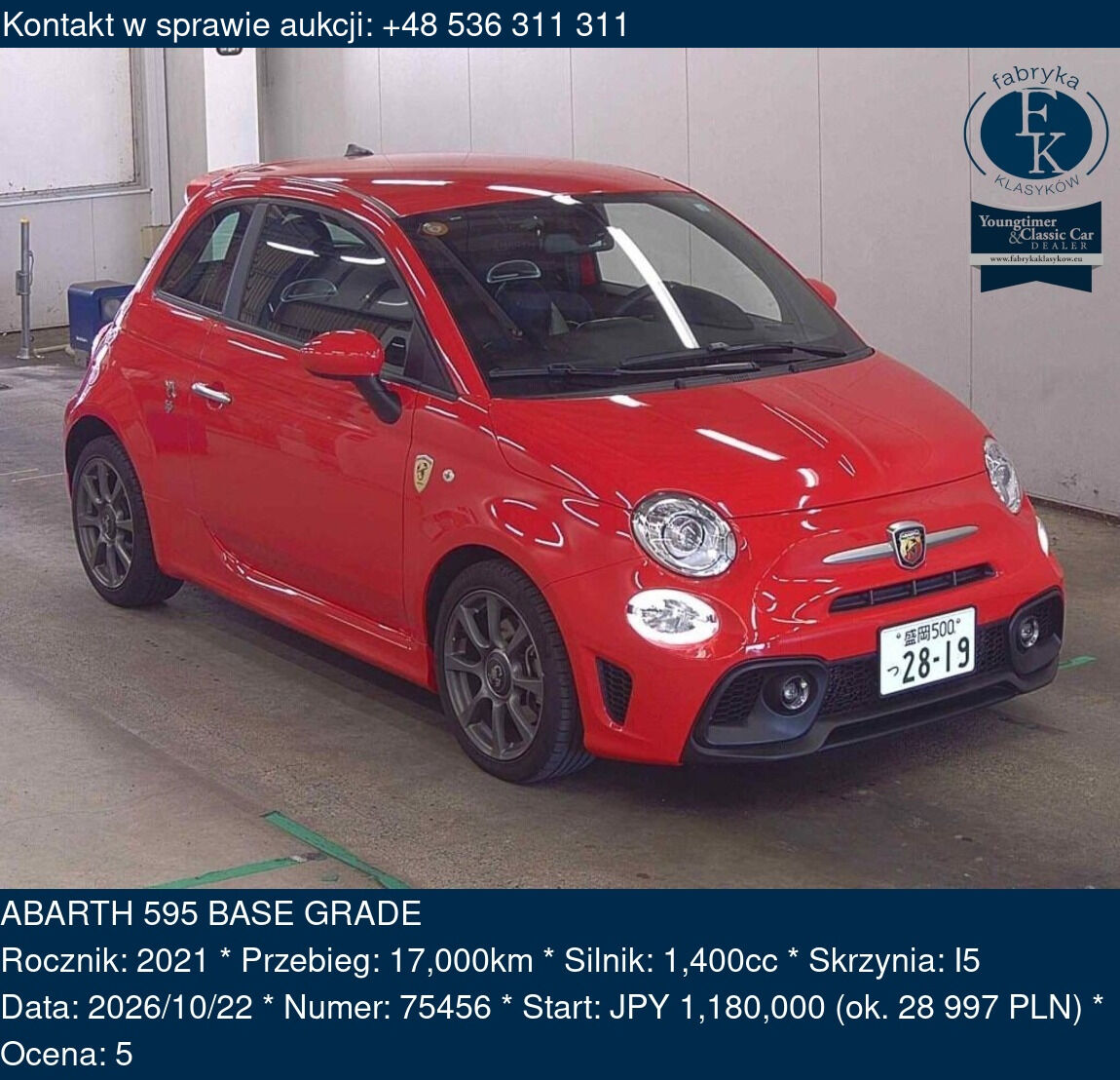 ABARTH 595 BASE GRADE 2021 - zdjęcie 2