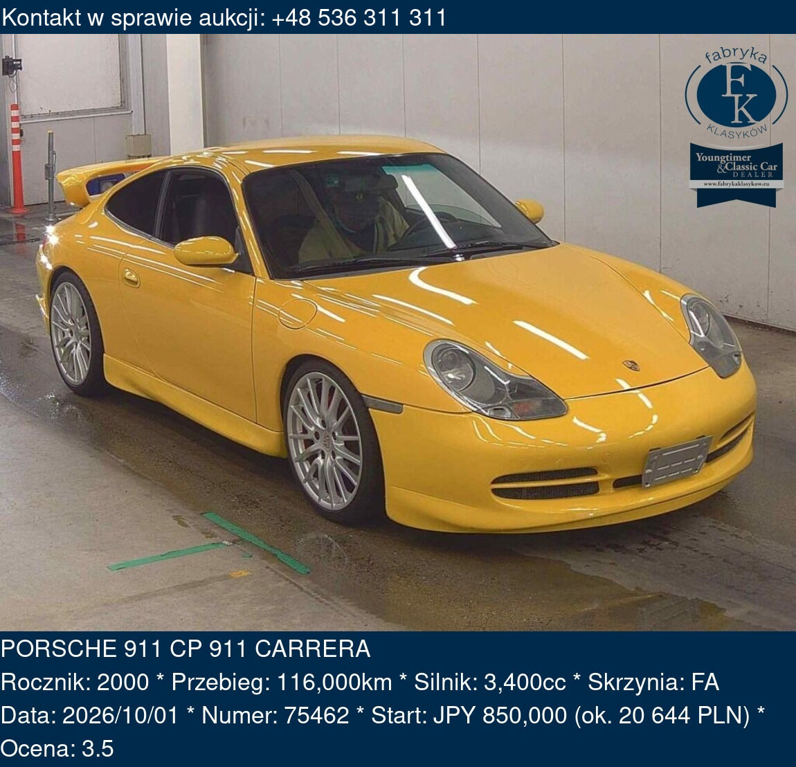 PORSCHE 911 CP 911 CARRERA 2000 - zdjęcie 2