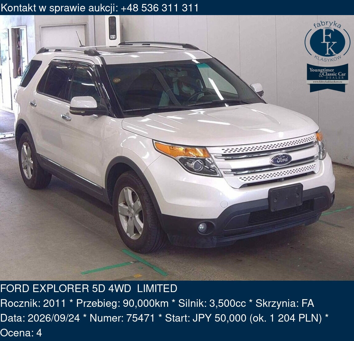 FORD EXPLORER 5D 4WD LIMITED 2011 - zdjęcie 2